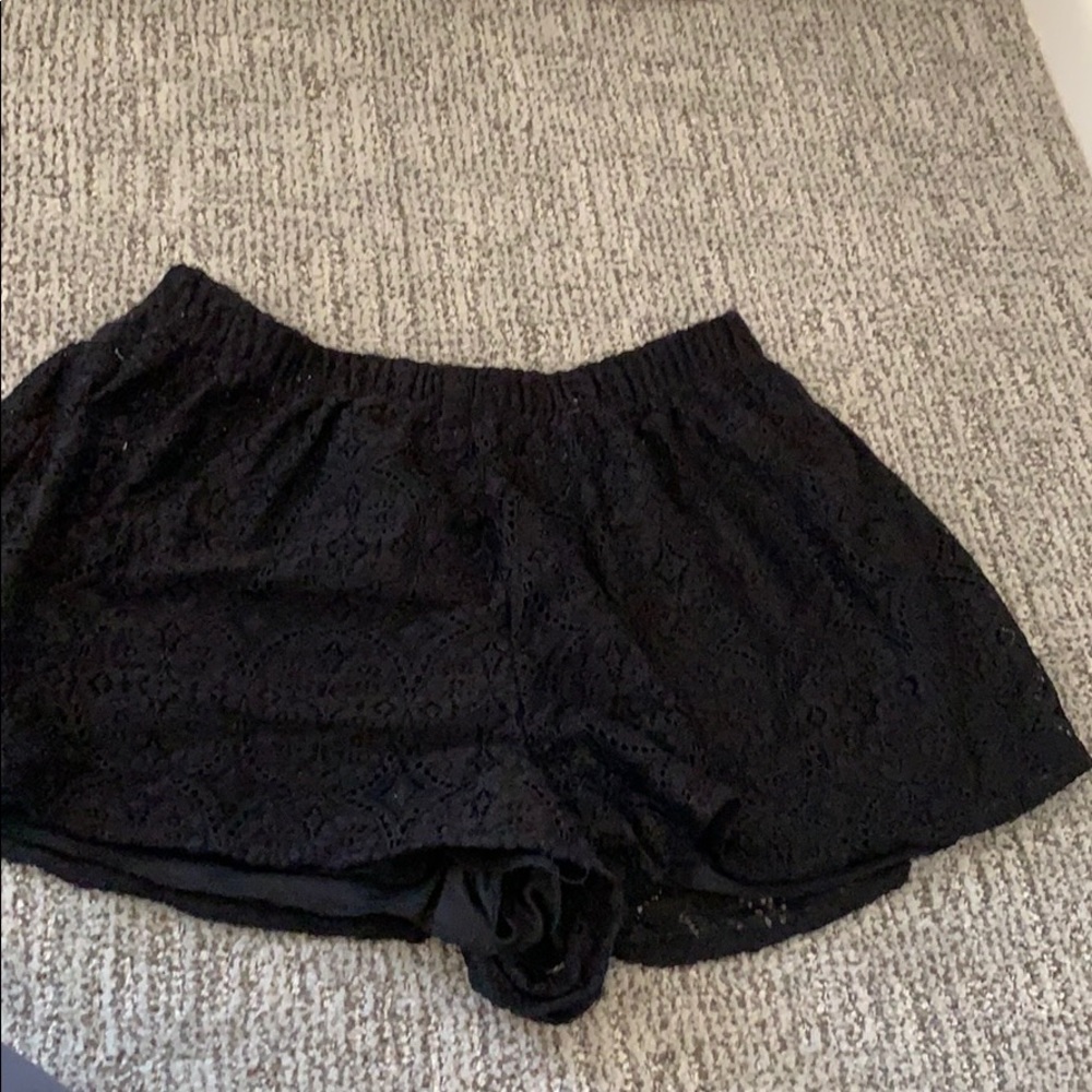 Black lace shorts